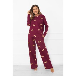 Piżama damska długi rękaw, długie spodnie Kwadro