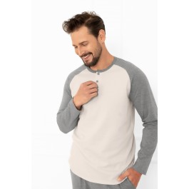 Aleksander piżama męska długi rękaw, długie spodnie